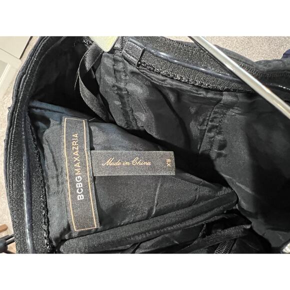 BCBGMAXAZRIA Black Beaded Strapless Cocktail Mini Dress Women's Size XS PROM - Picture 7 of 12